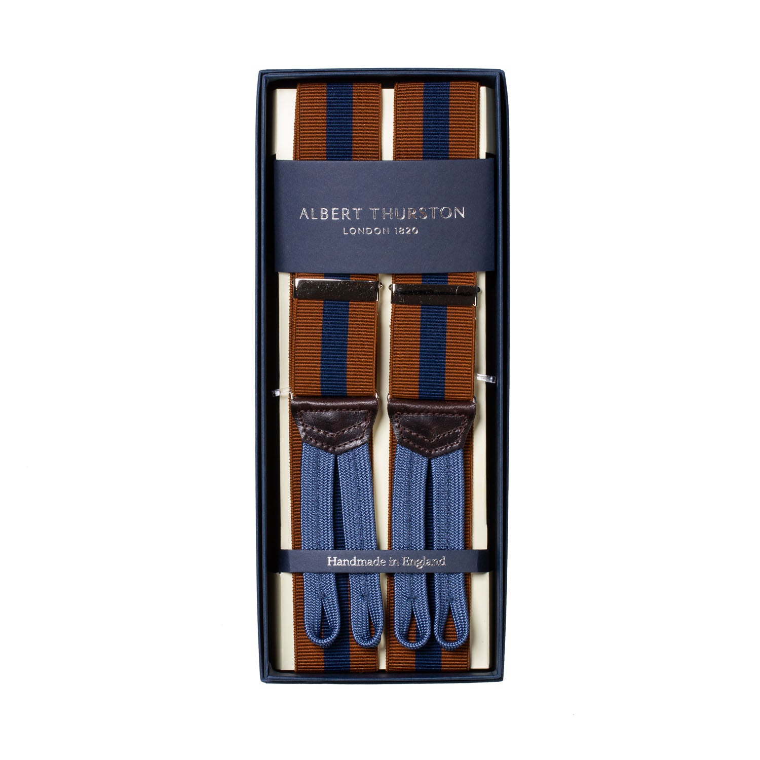 Striped Elastic Button Suspenders "New Regimental"